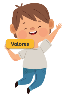 niño sujetando cartel de "valores"